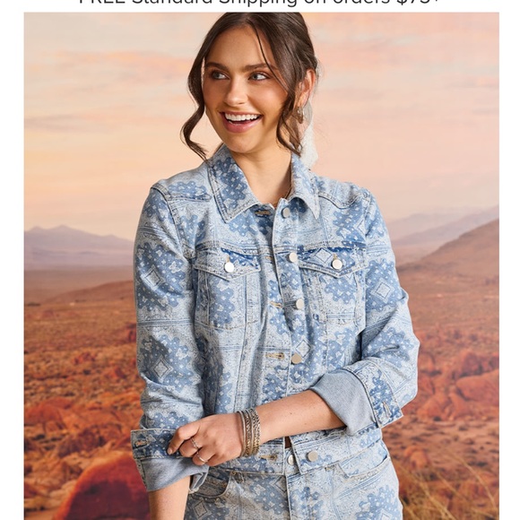 Denim Jacket with Pattern - Picture 4 of 5